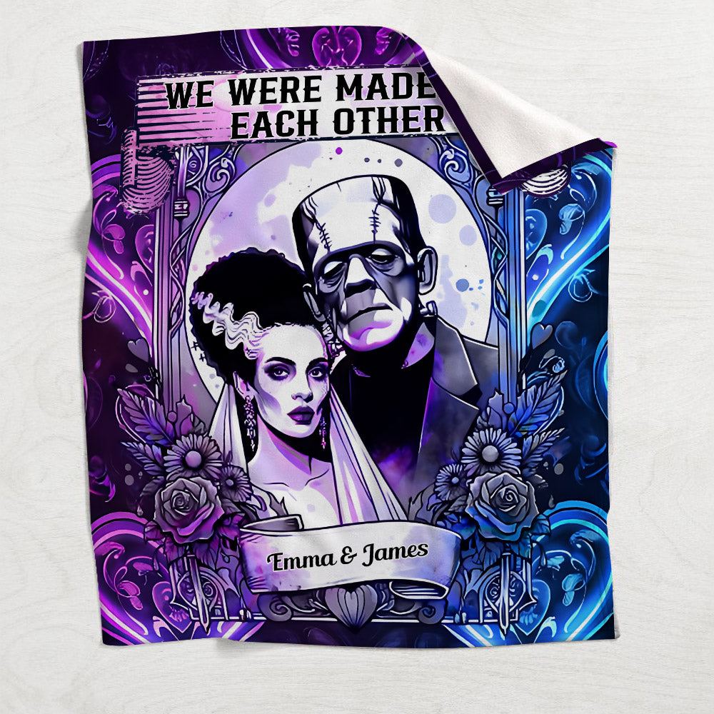 Personalized Halloween Couple Blanket Custom Names Gift Blanket GradoCreations