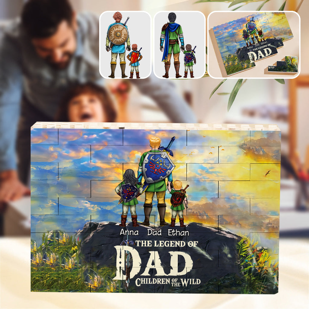 Personalized Building Brick Block Best Dad Ever Gift Idea One-sided Rectangle Building Brick Blocks GradoCreations