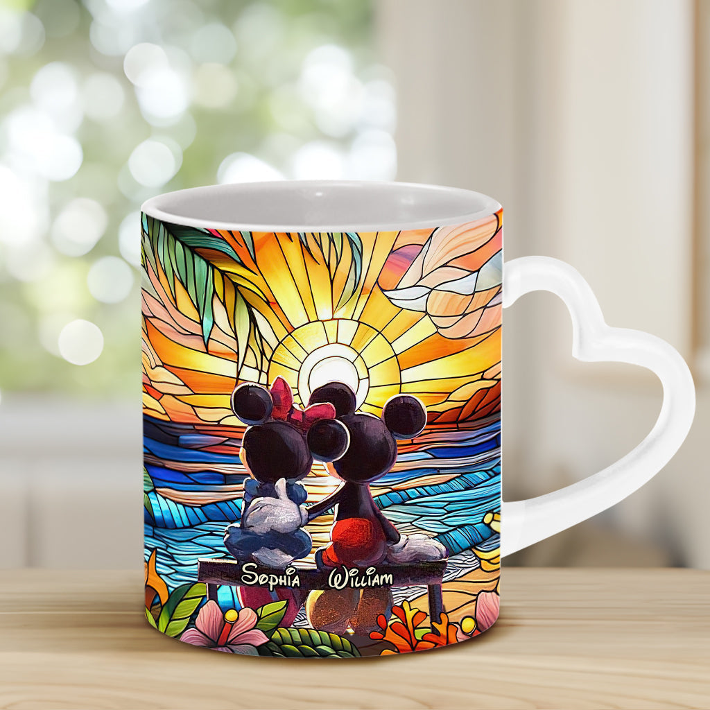 Personalized Heart Handle Mug Custom Name Gift for Couple Heart Handle Mug GradoCreations