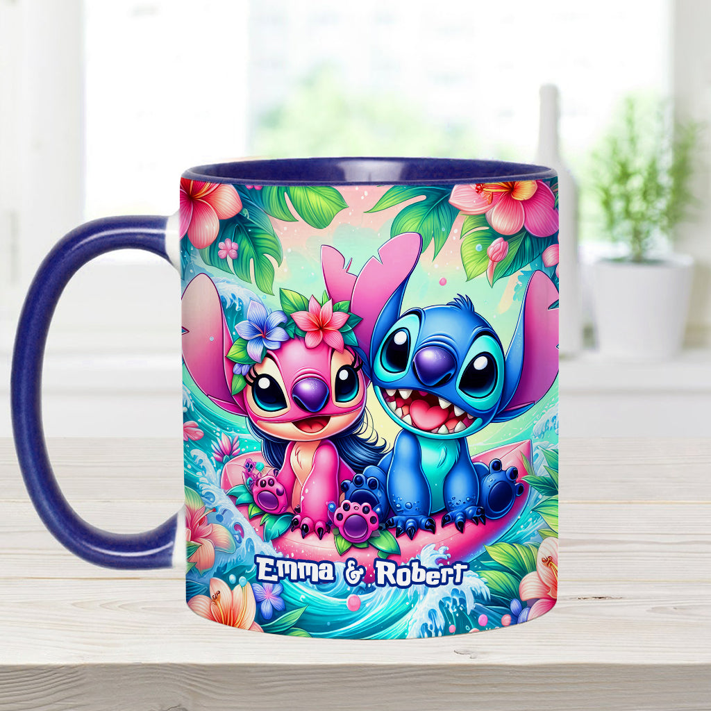 Personalized Ohana Accent Mug Custom Name Gift for Couple Accent Mug GradoCreations