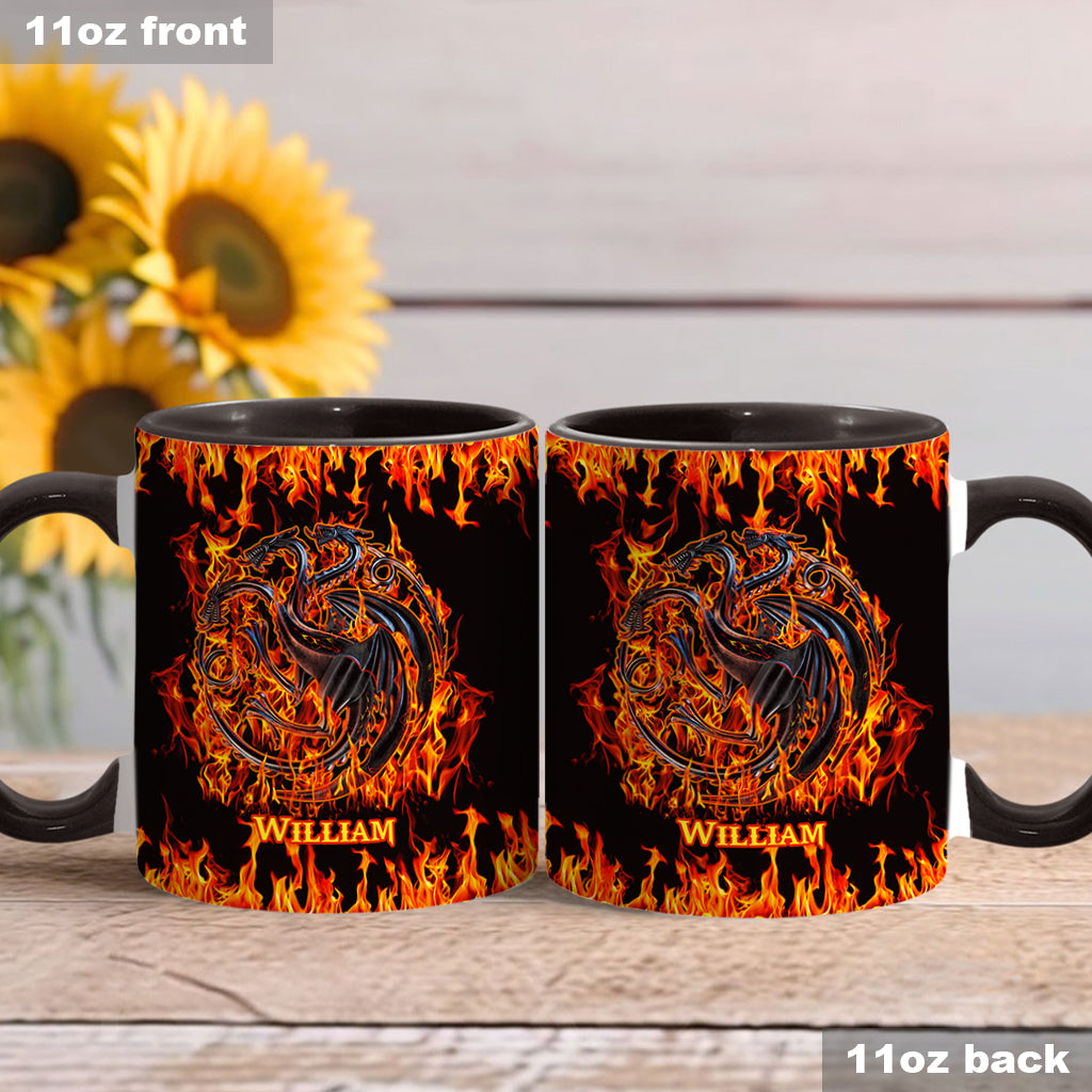 Personalized Fire & Blood Game Accent Mug Custom Name Gift Accent Mug GradoCreations