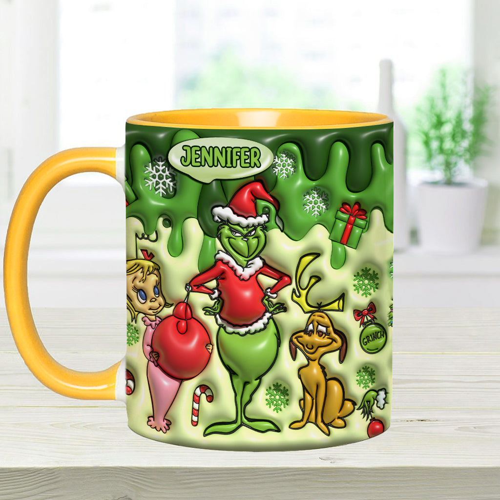 Personalized Grinch Accent Mug & Coaster Custom Name Gift Accent Mug GradoCreations