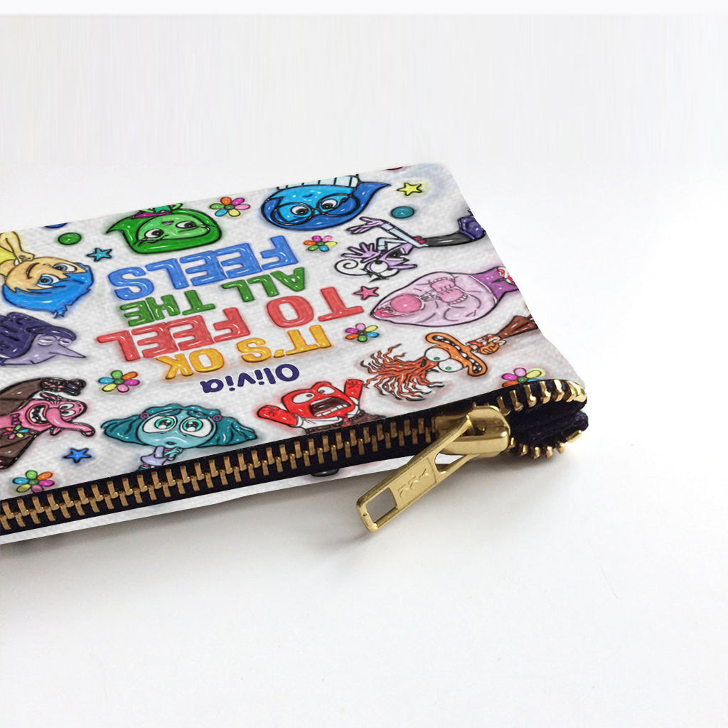 Personalized It's Ok To Feel All The Feels Pouch for Kids Gift Pouch GradoCreations