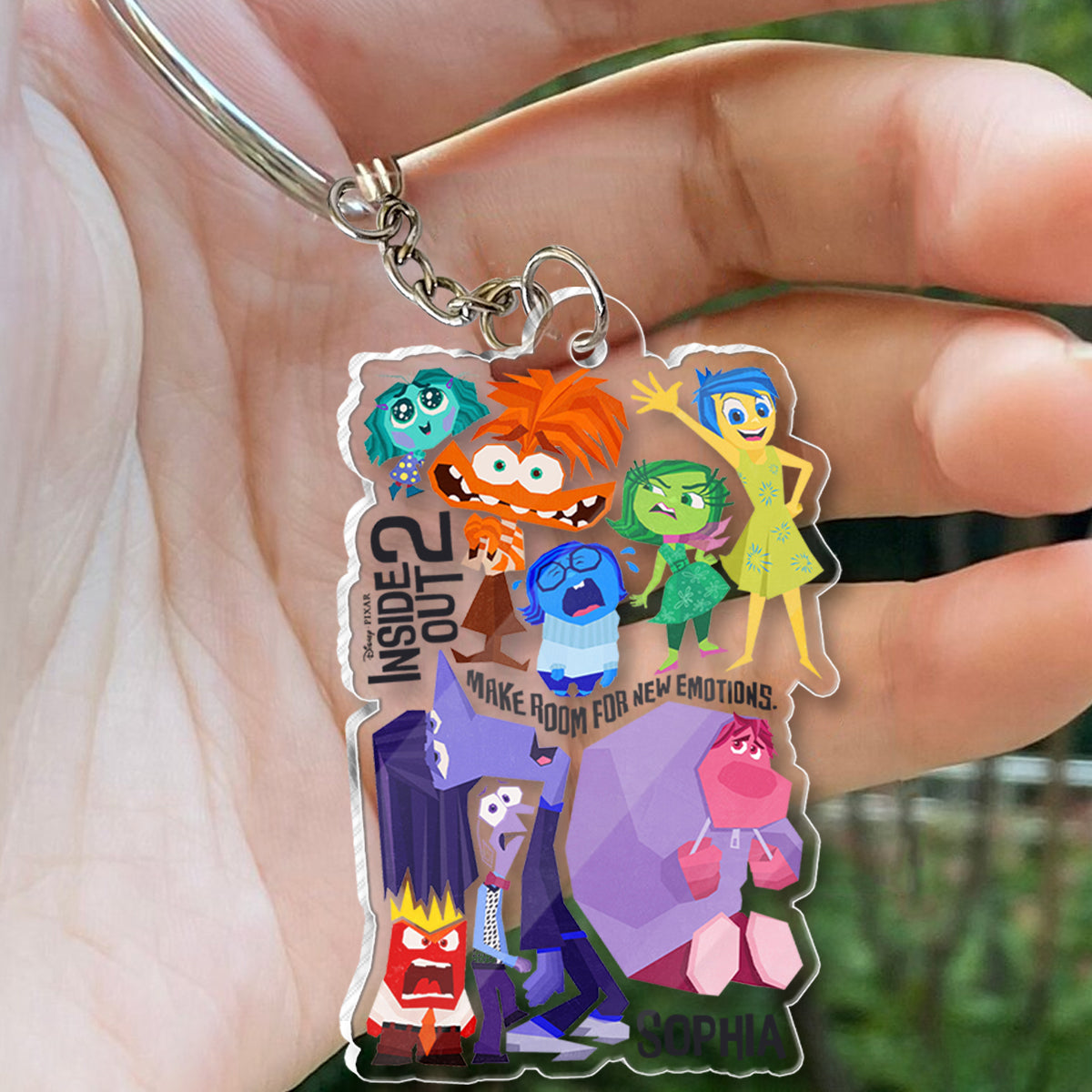 Personalized Acrylic Keychain Custom Name Inside Out Design Gift One-sided Custom Shaped Keychain GradoCreations