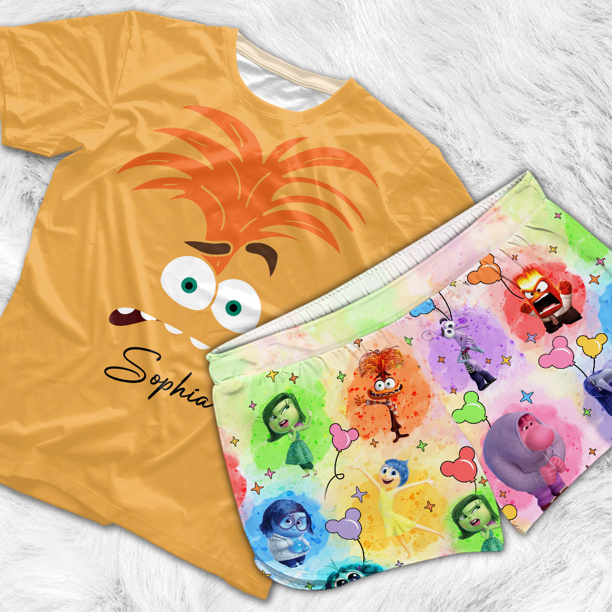 Personalized Inside Out All Over Shirt & Shorts Set for Kids All Over Shirt & Women Shorts GradoCreations