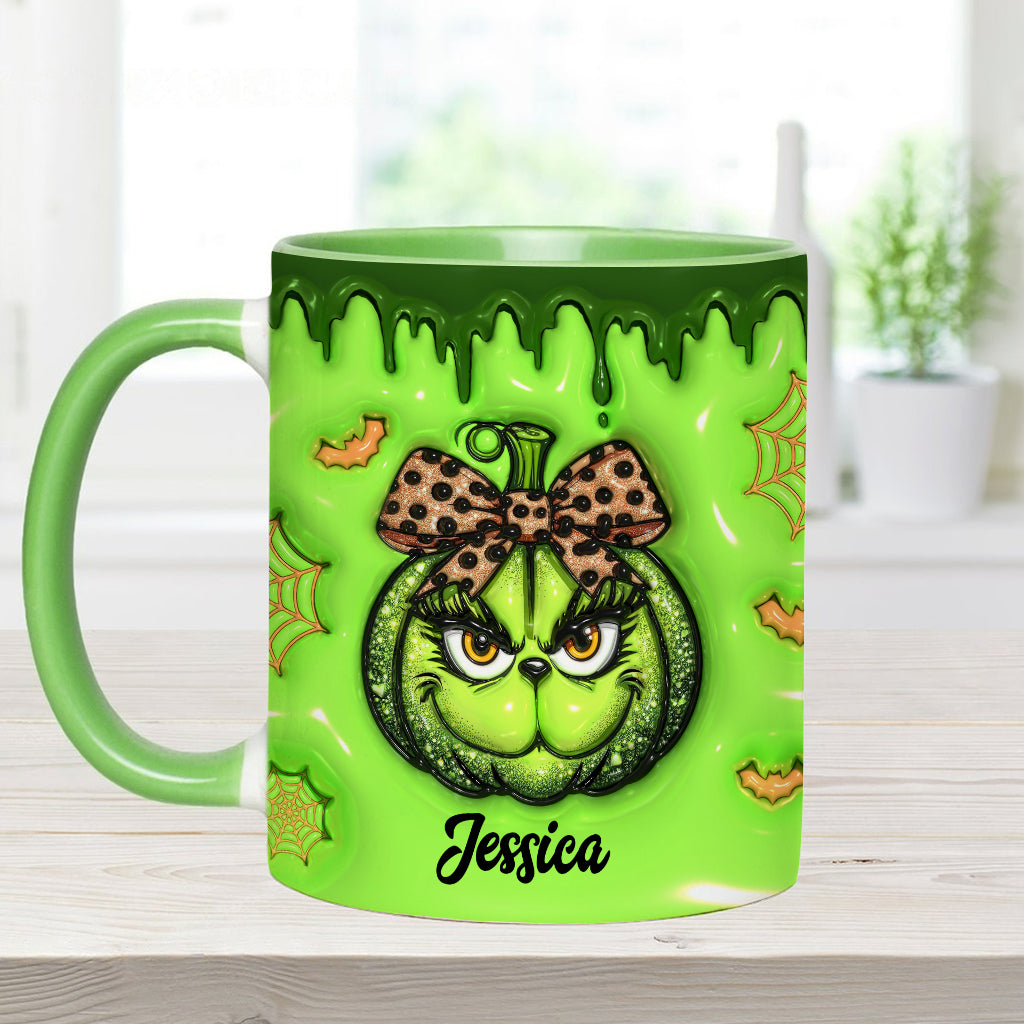 Personalized Grinch Accent Mug Custom Name Holiday Gift Accent Mug GradoCreations