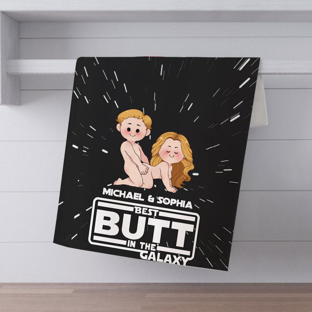 Personalized Funny Towel Gift for Couples Custom Name Best Butt in the Galaxy Towel GradoCreations