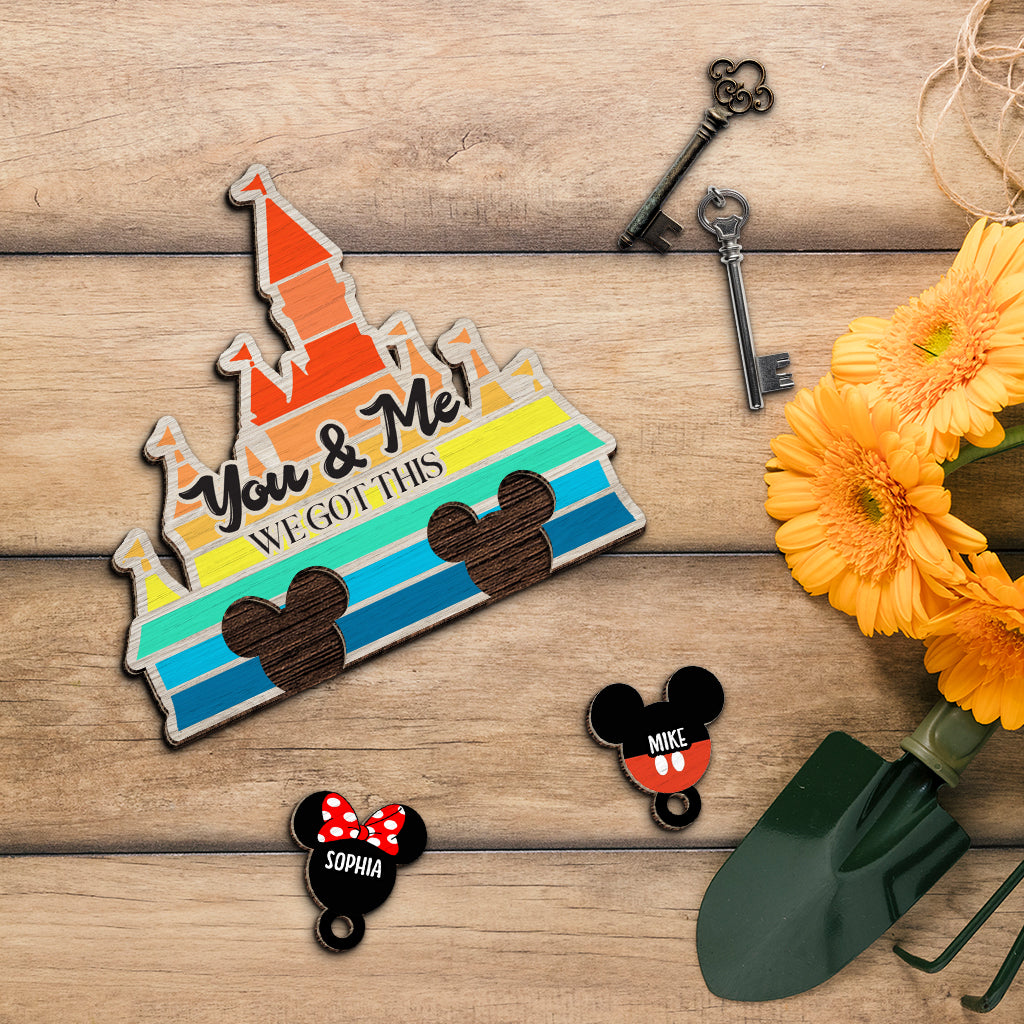 Personalized Wooden Key Holder with Names for Couples Key Holder GradoCreations