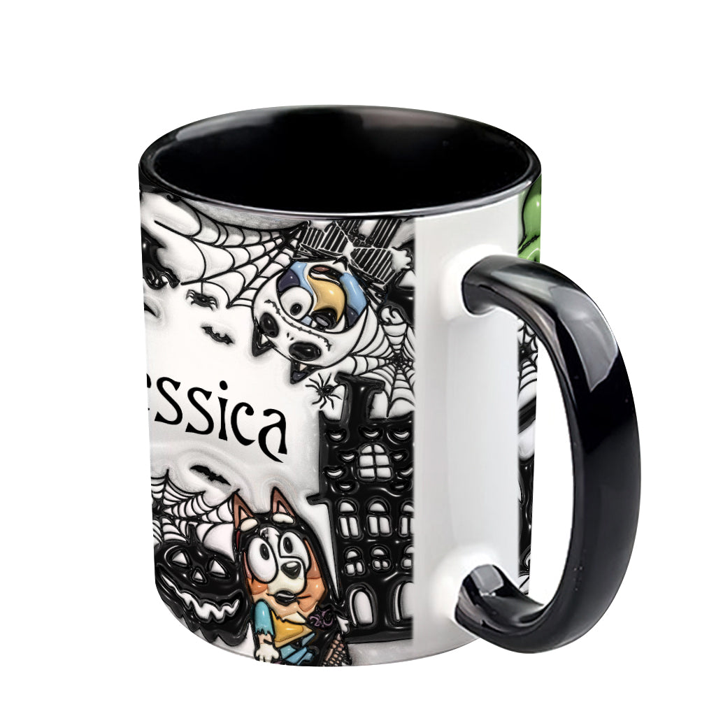 Personalized Nightmare Accent Mug Custom Name Gift for Halloween Accent Mug GradoCreations
