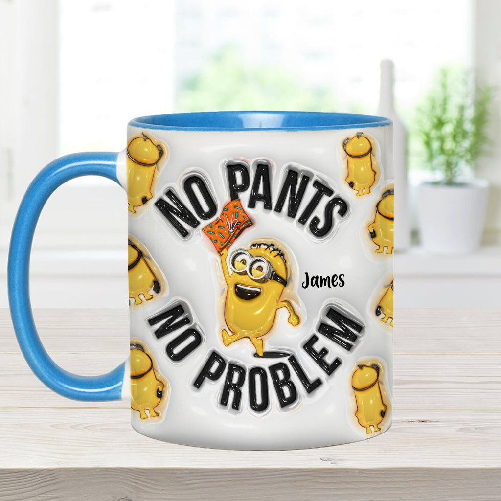 Personalized Minion Mug Custom Name No Pants No Problem Gift Accent Mug GradoCreations