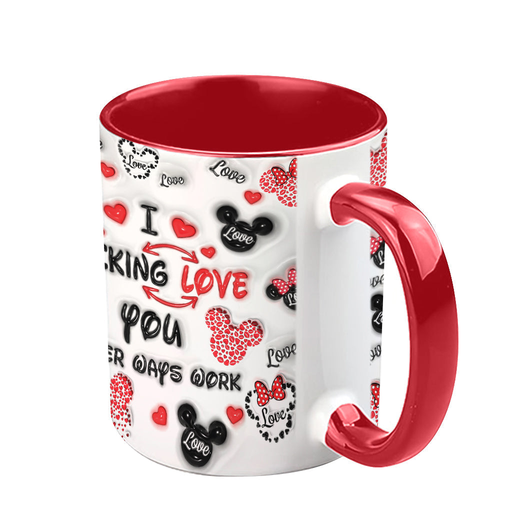 Personalized I Love You Mouse Accent Mug with Custom Names Gift Accent Mug GradoCreations