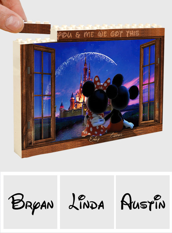 Personalized One-Sided Rectangle Building Brick Blocks for Couples One-sided Rectangle Building Brick Blocks GradoCreations
