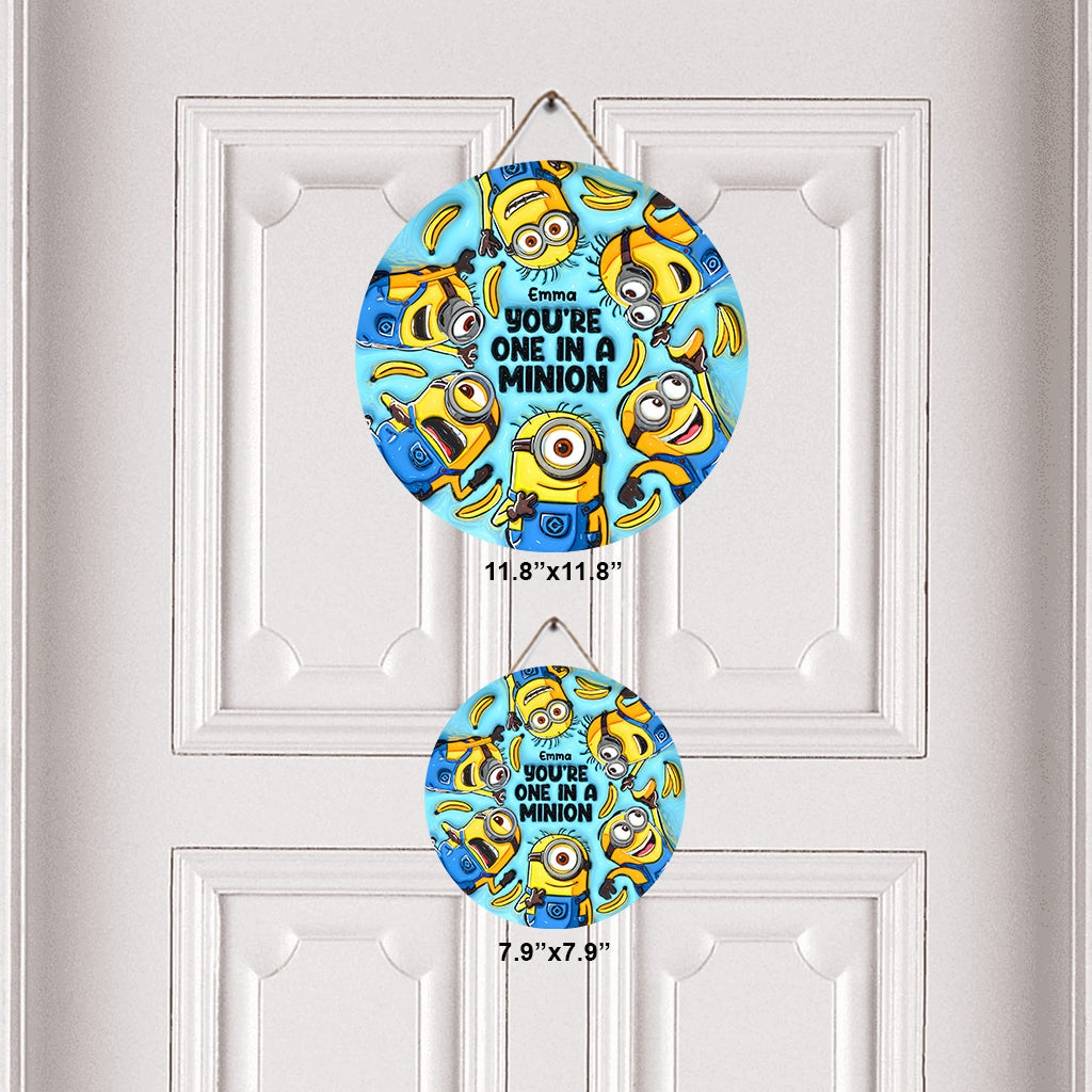 Personalized Round Wood Sign with Minions Design for Kids Round Wood Sign GradoCreations