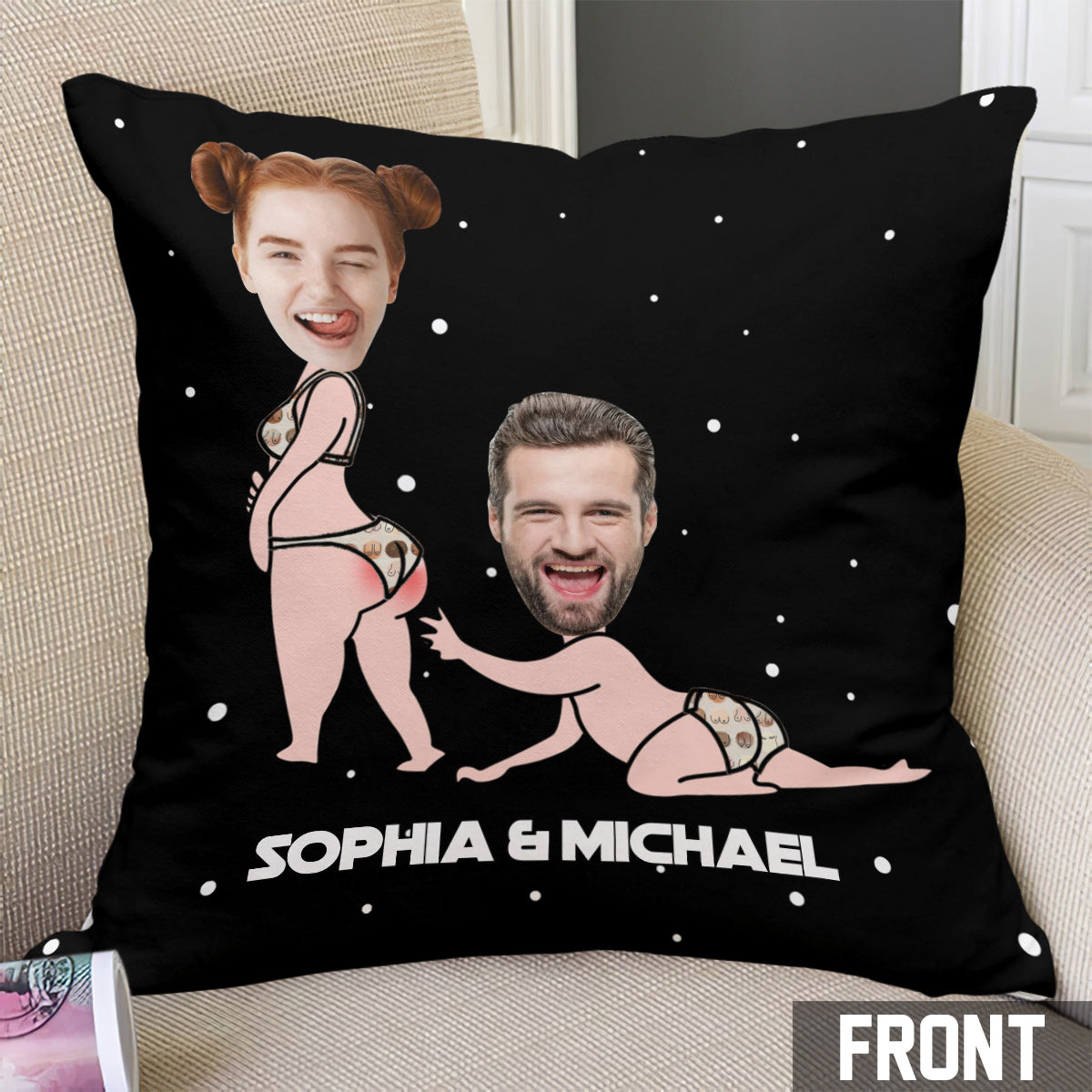 Personalized Funny Throw Pillow Custom Couple Gift for Him/Her Throw Pillow GradoCreations