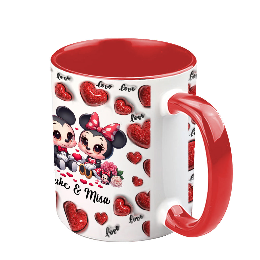 Personalized Couple Heart Mug with Custom Names for Anniversary Gift Accent Mug GradoCreations