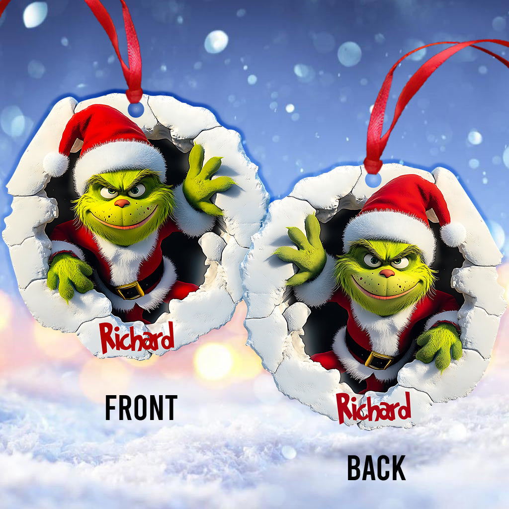 Personalized Grinch Christmas Ornament Custom Name Gift Ornament GradoCreations