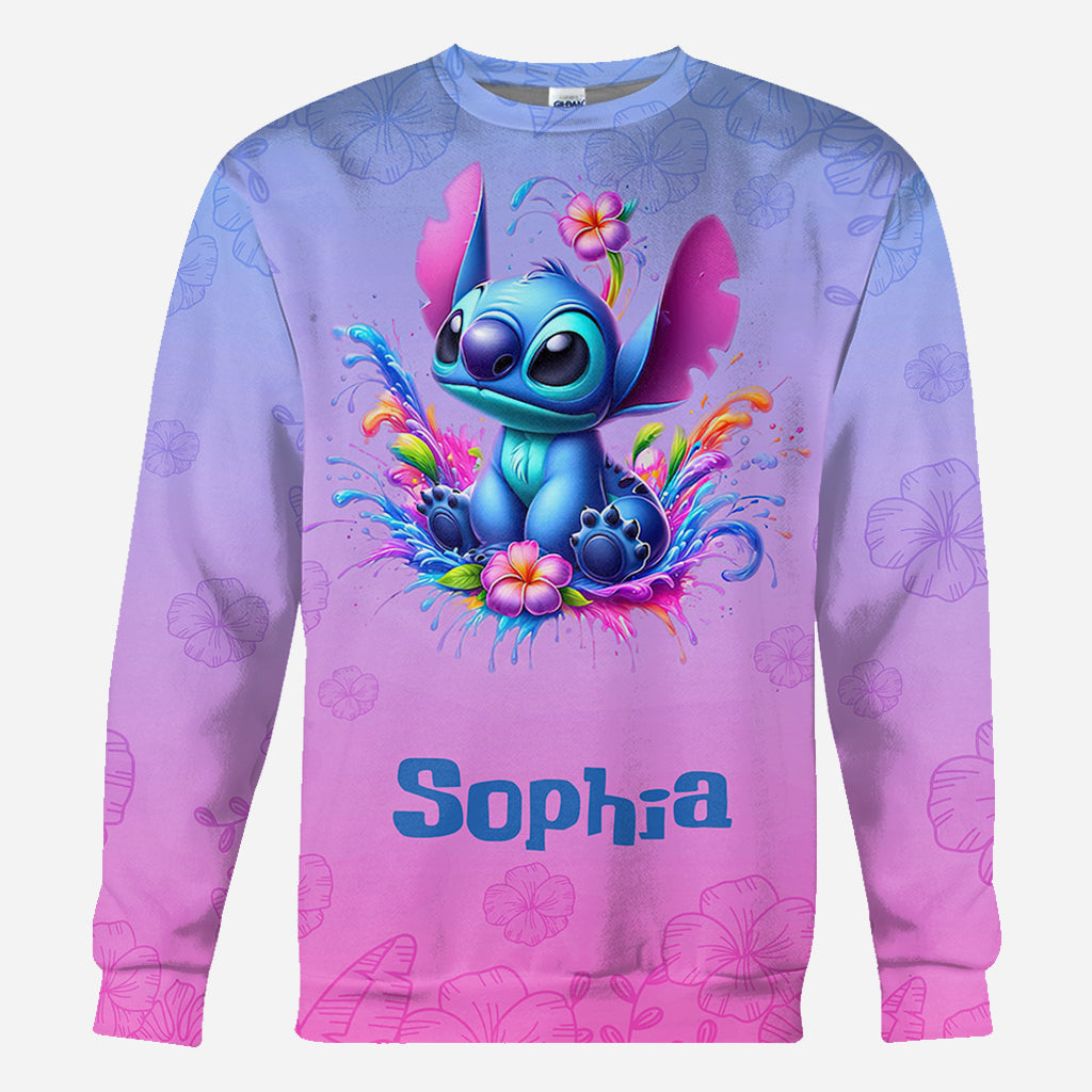 Personalized Blue Ohana All Over Shirt Custom Name Gift All Over Shirt GradoCreations