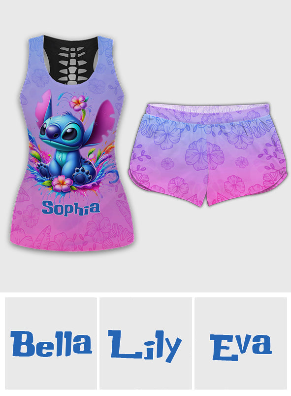 Personalized Ohana Hollow Tank Top & Women Shorts Gift for Kids Hollow Tank Top & Women Shorts GradoCreations