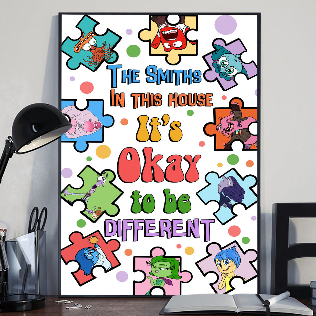 Personalized Puzzle Theme Canvas Print It's Okay to Be Different Canvas And Poster GradoCreations