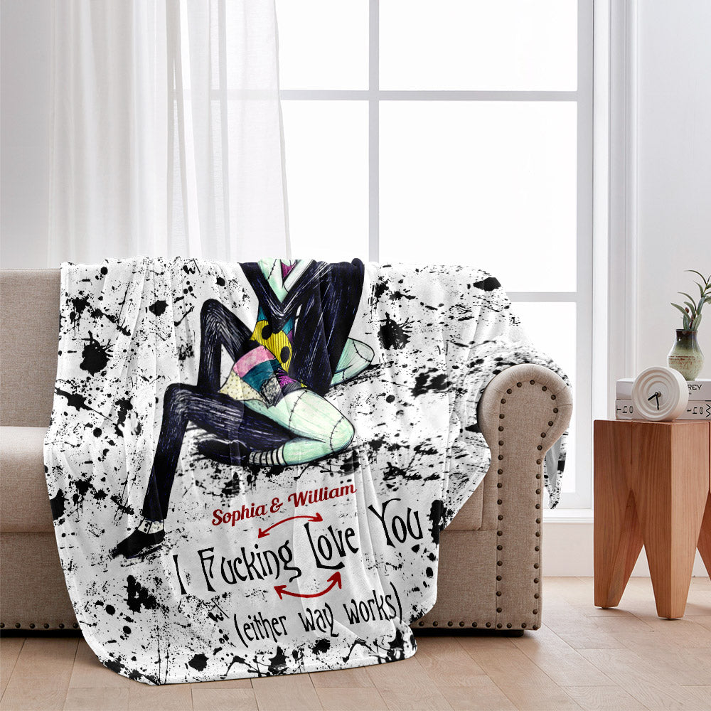 Personalized Nightmare Blanket Custom Name Gift for Couples Blanket GradoCreations