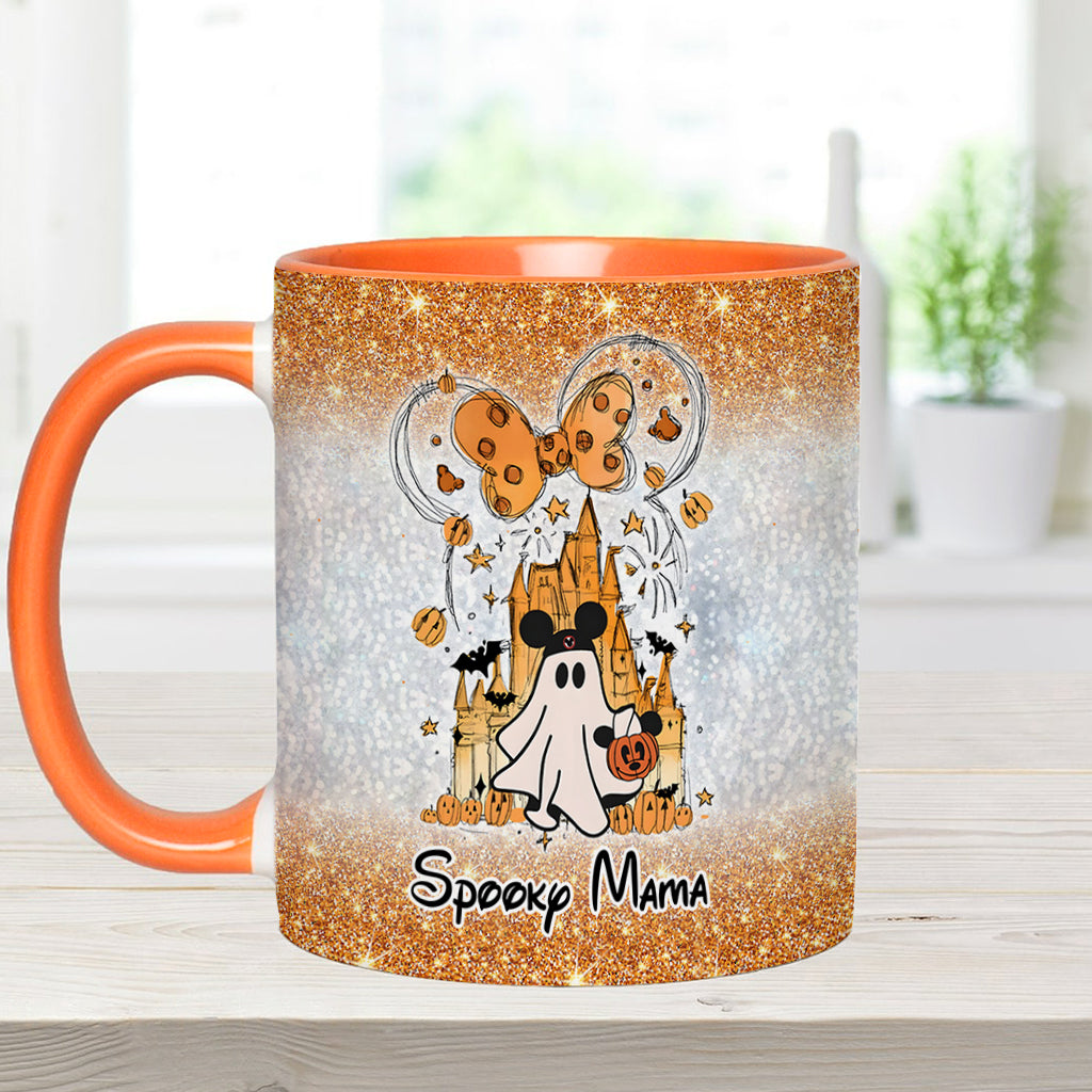Personalized Spooky Mama Halloween Accent Mug Gift for Mom Accent Mug GradoCreations