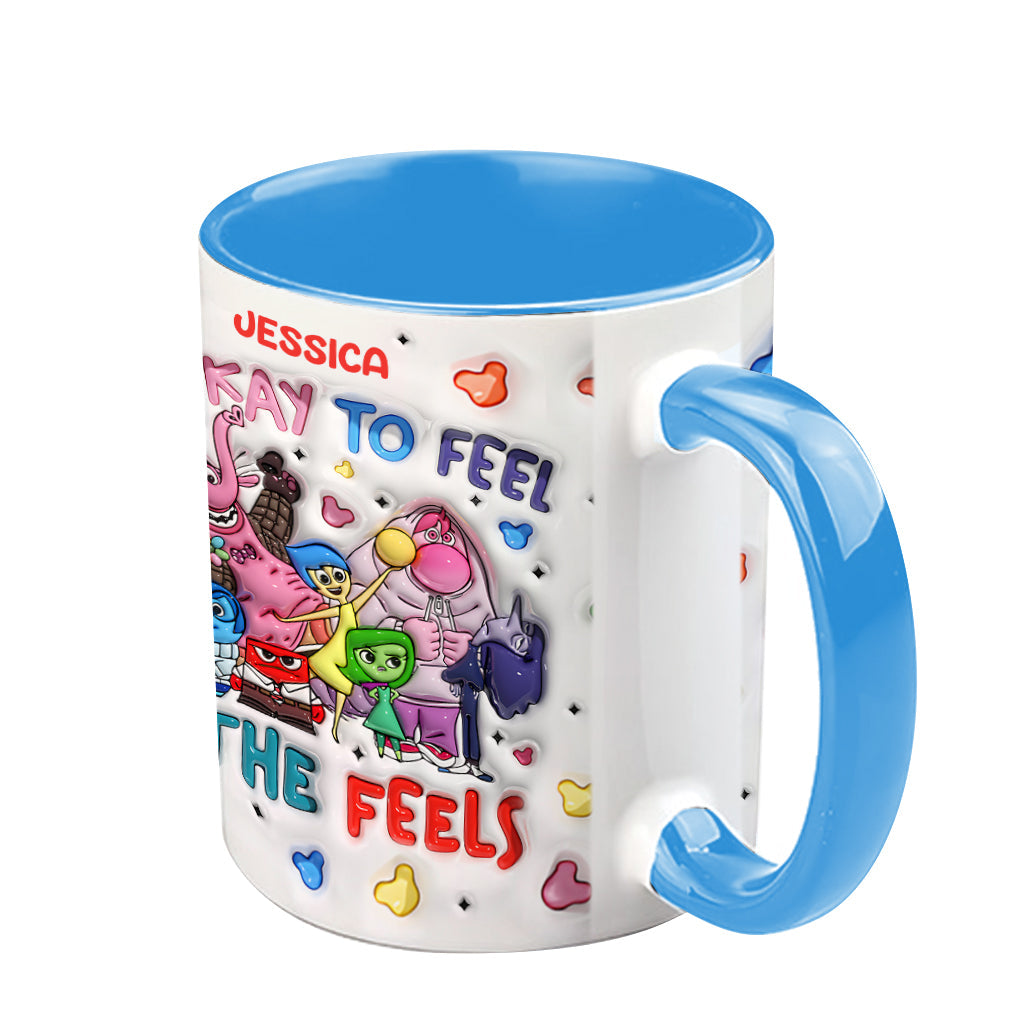 Personalized Ceramic Accent Mug Custom Name Feelings Gift Accent Mug GradoCreations