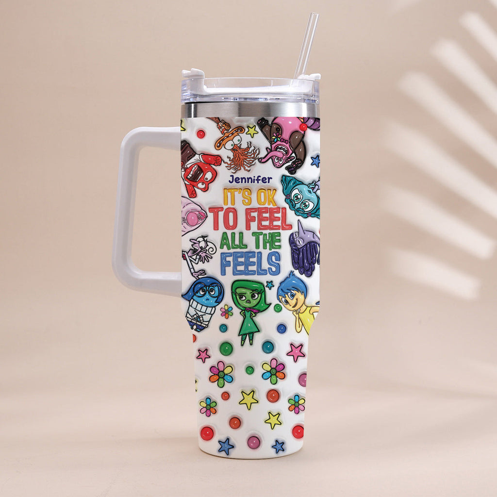 Personalized Insulated Tumbler with Handle - Custom Name Gift for Kids Tumbler With Handle GradoCreations