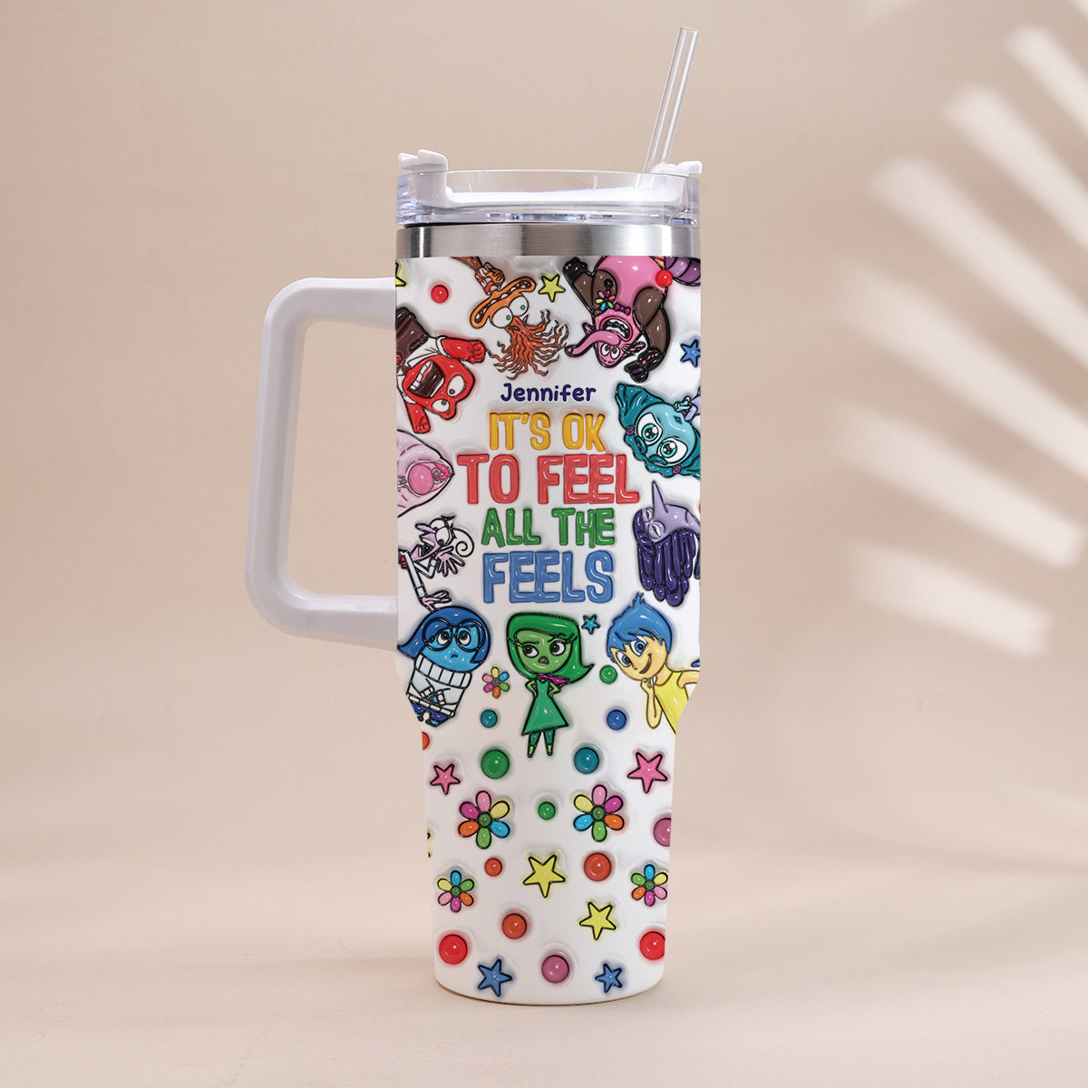 Personalized Insulated Tumbler with Handle - Custom Name Gift for Kids Tumbler With Handle GradoCreations
