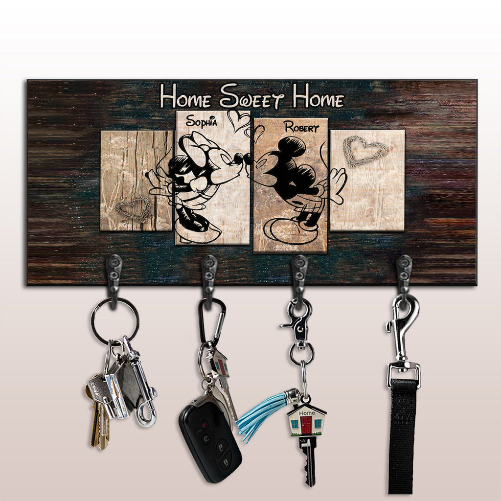 Personalized Home Sweet Home Key Rack Custom Name Gift Key Rack GradoCreations