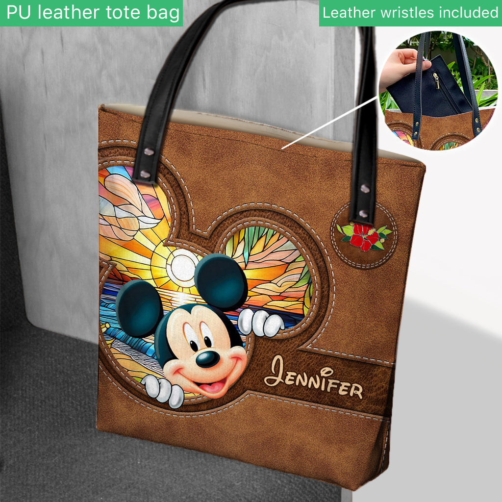 Personalized Mickey Mouse Tote Bag Custom Name Beach Gift Tote Bag GradoCreations