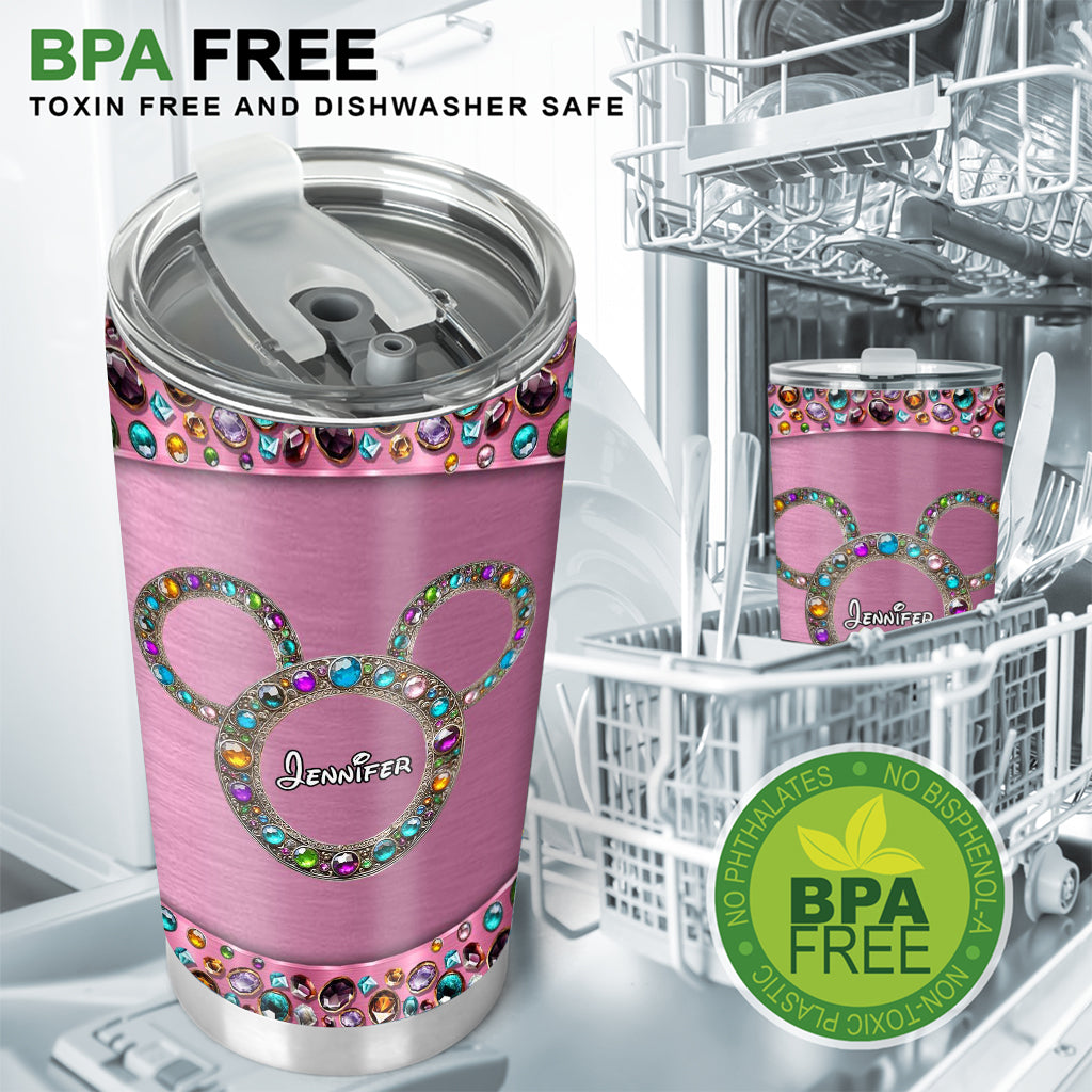 Personalized Pink Mouse Tumbler Custom Name Drinkware for Mom Tumbler GradoCreations