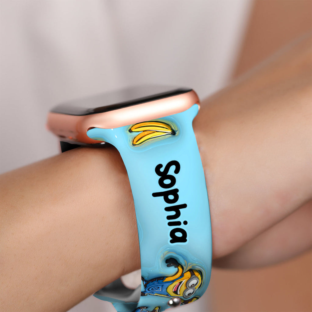 Personalized Silicone Apple Watch Band One In A Minion Gift Apple Watch Band GradoCreations