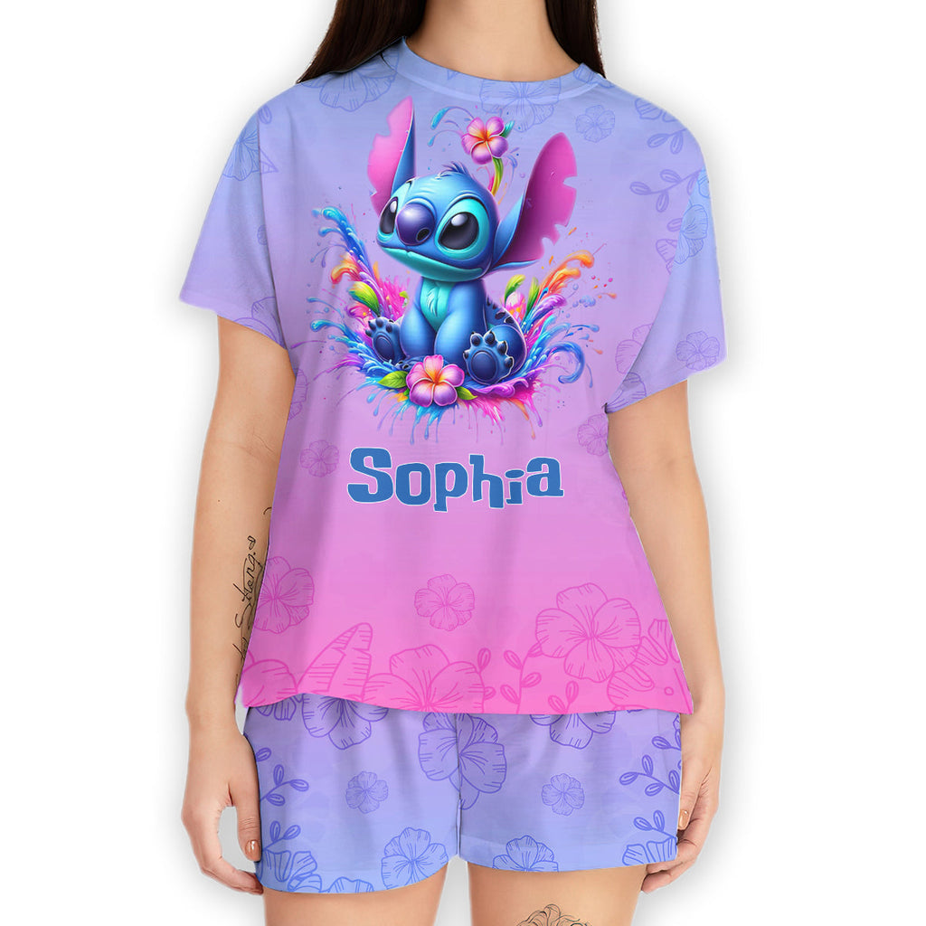 Personalized All Over Shirt & Shorts Set with Custom Name for Kids All Over Shirt & Women Shorts GradoCreations
