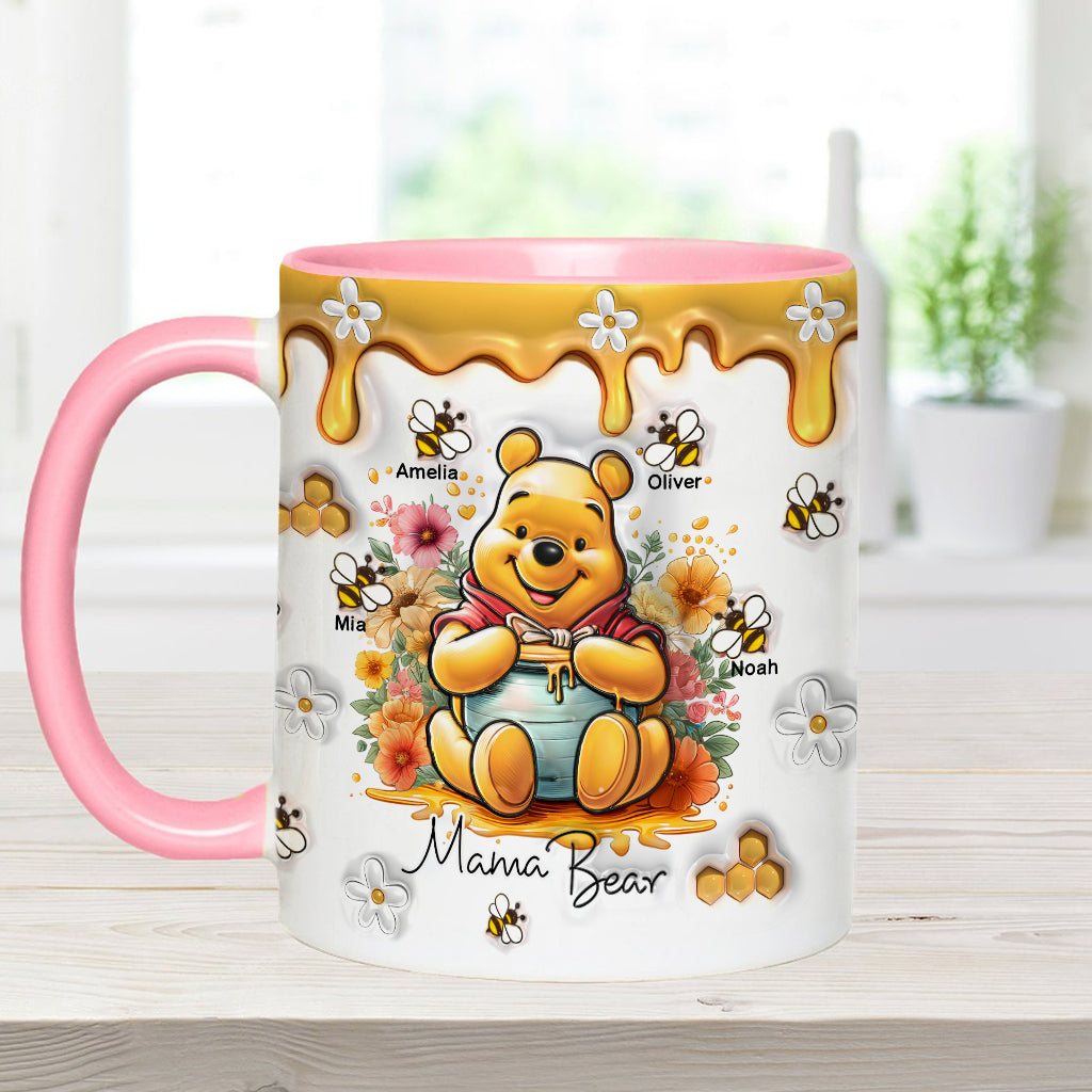 Personalized Mama Bear Accent Mug Custom Name Gift for Mom Accent Mug GradoCreations