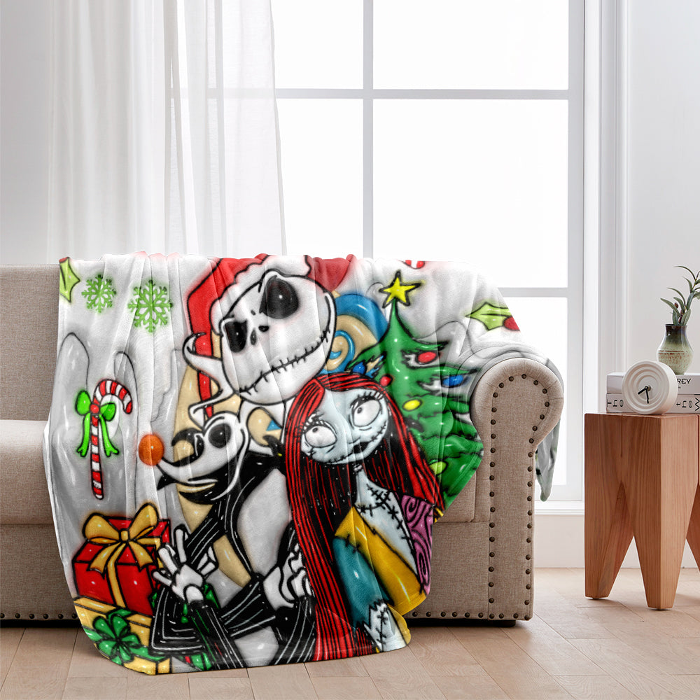 Personalized Nightmare Before Christmas Blanket Custom Name Gift Blanket GradoCreations