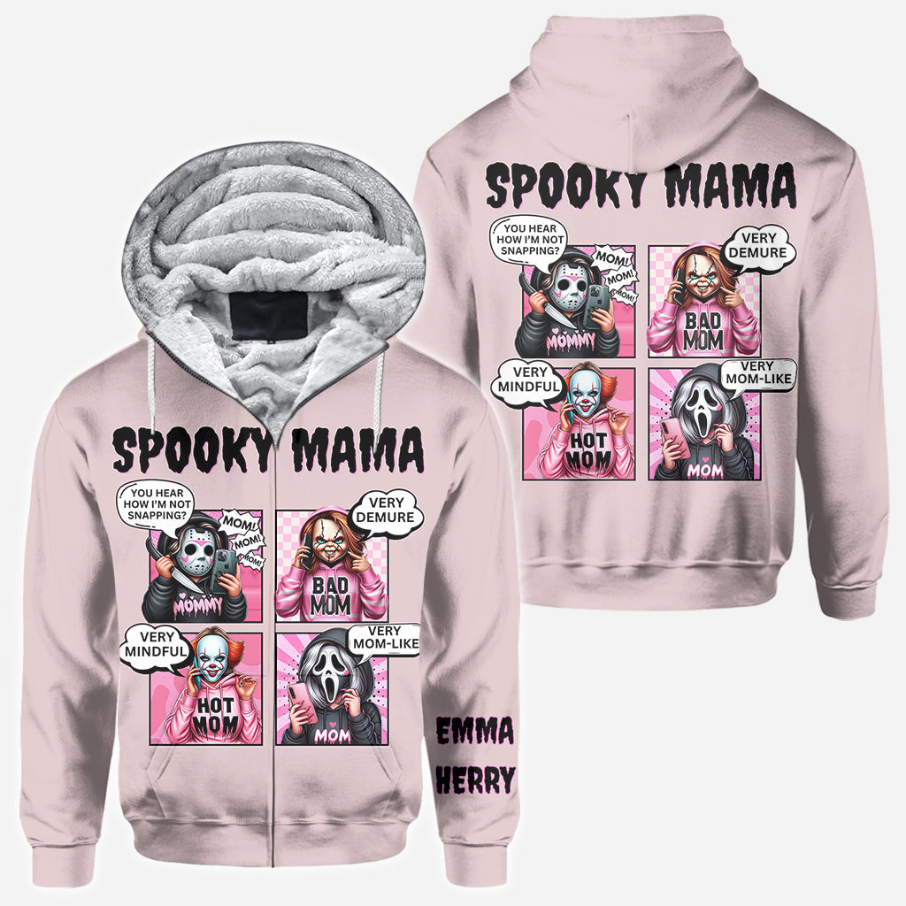 Personalized Spooky Mama All Over Shirt Custom Name Gift for Mom All Over Shirt GradoCreations