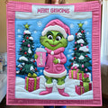 Personalized Grinch Christmas Quilt Custom Name Gift for Kids Quilt GradoCreations