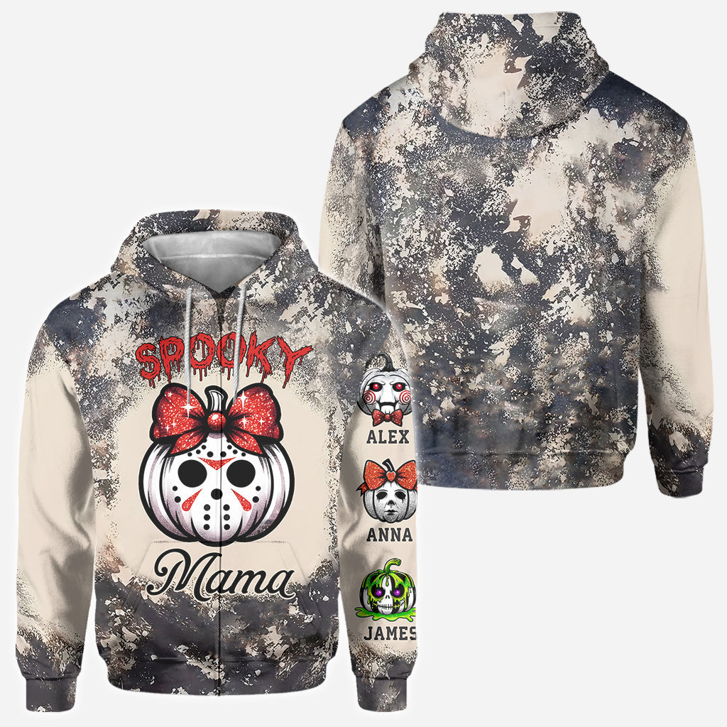 Personalized Spooky Mama All Over Shirt for Mom | Custom Name Gift All Over Shirt GradoCreations