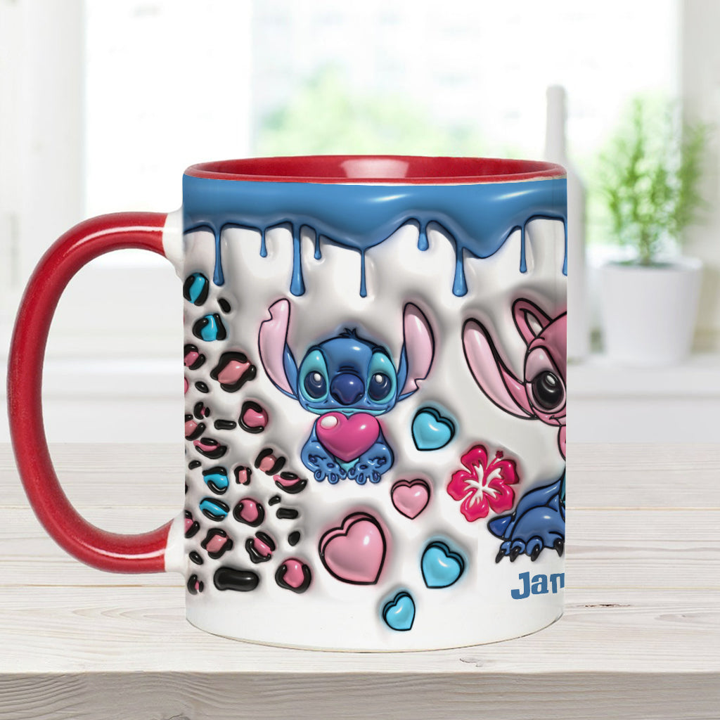 Personalized Ohana Accent Mug Custom Name Gift for Couples Accent Mug GradoCreations