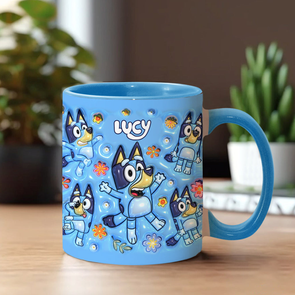 Personalized Dog Accent Mug Custom Name Unique Gift for Kids Accent Mug GradoCreations