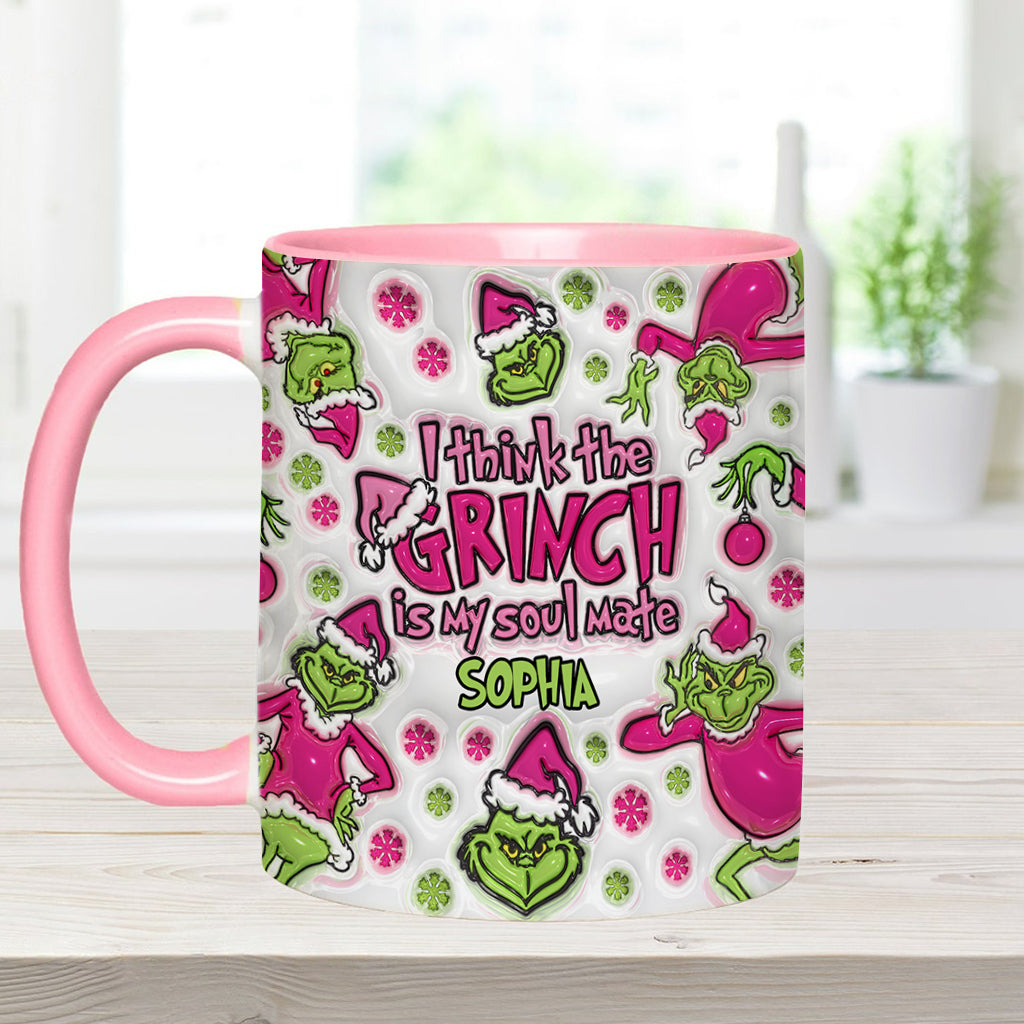 Personalized Grinch Accent Mug Custom Name Christmas Gift Accent Mug GradoCreations