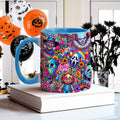 Personalized Colorful Horror Accent Mug with Custom Name - Perfect for Halloween Accent Mug GradoCreations