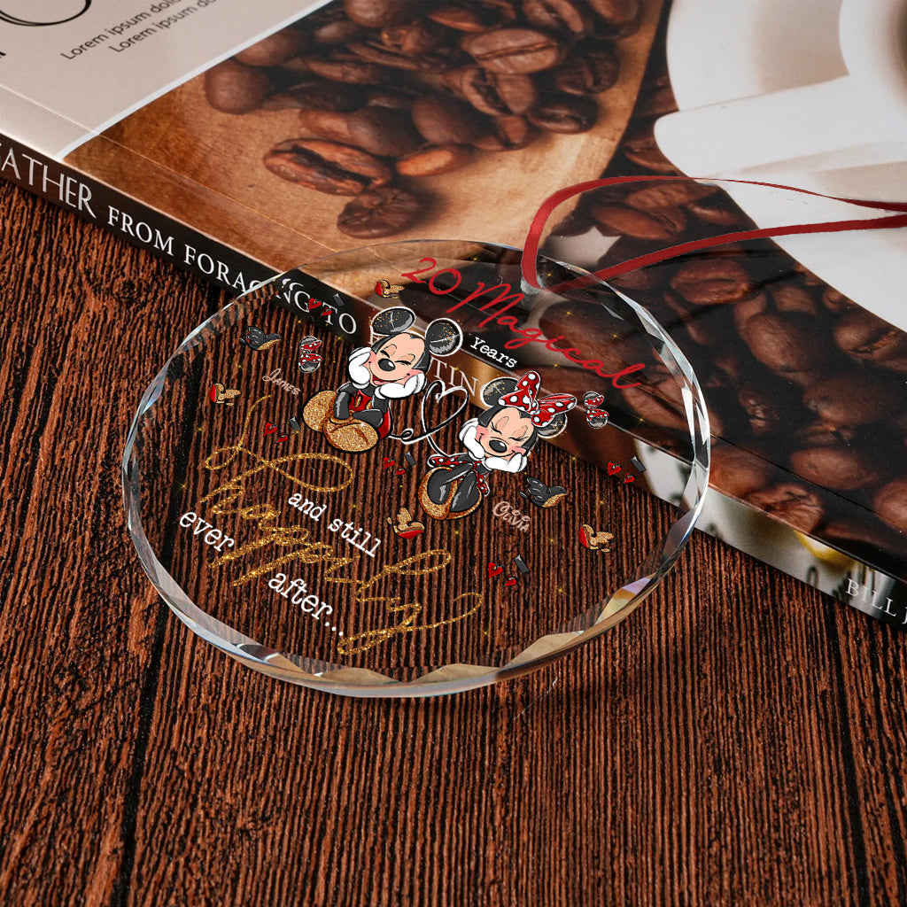 Personalized Round Glass Ornament Custom Love Gift for Couples Round Shaped Glass Ornament GradoCreations