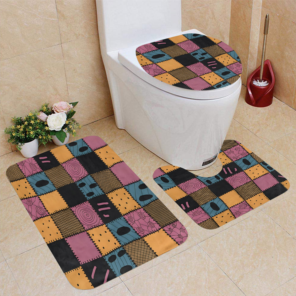 Personalized Nightmare Bathroom Curtain & Mats Set for Couples Bathroom Curtain & Mats Set GradoCreations