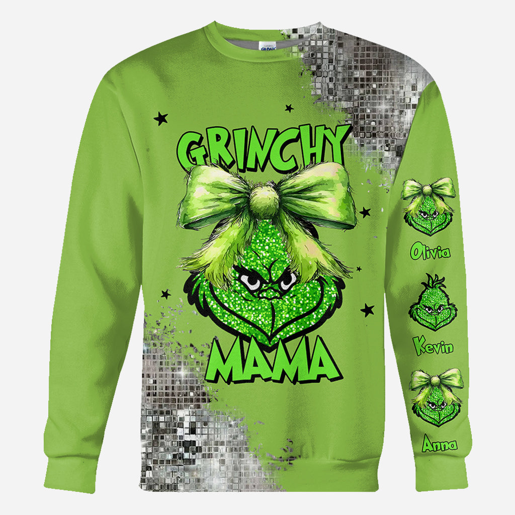 Personalized Grinch All Over Shirt Custom Christmas Gift for Mom All Over Shirt GradoCreations