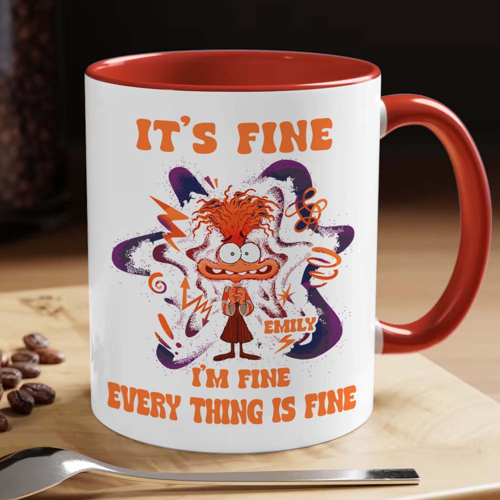 Personalized Accent Mug Cute Anxiety Design Gift for Graduation Accent Mug GradoCreations