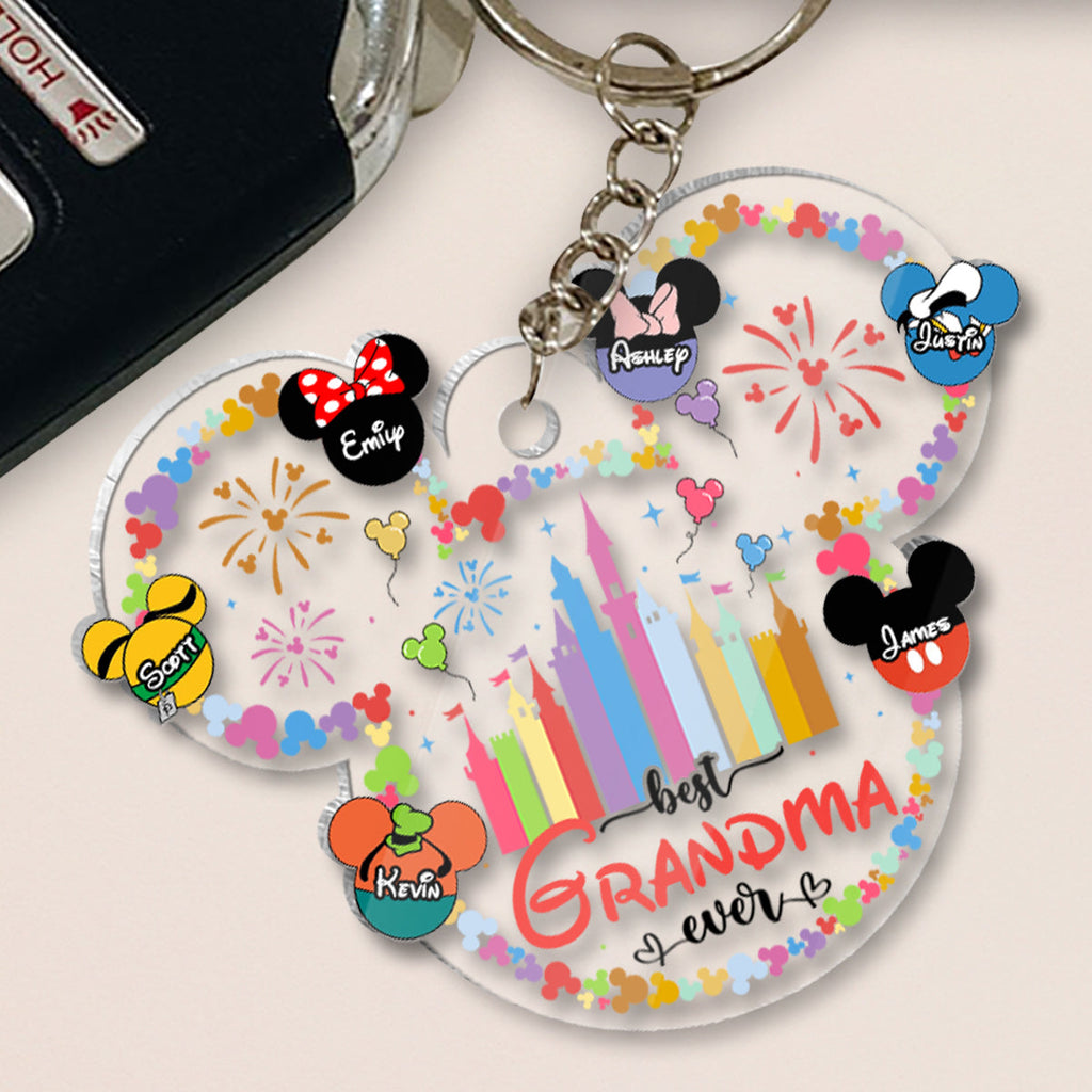 Personalized Best Grandma Ever Acrylic Keychain Gift One-sided Keychain GradoCreations