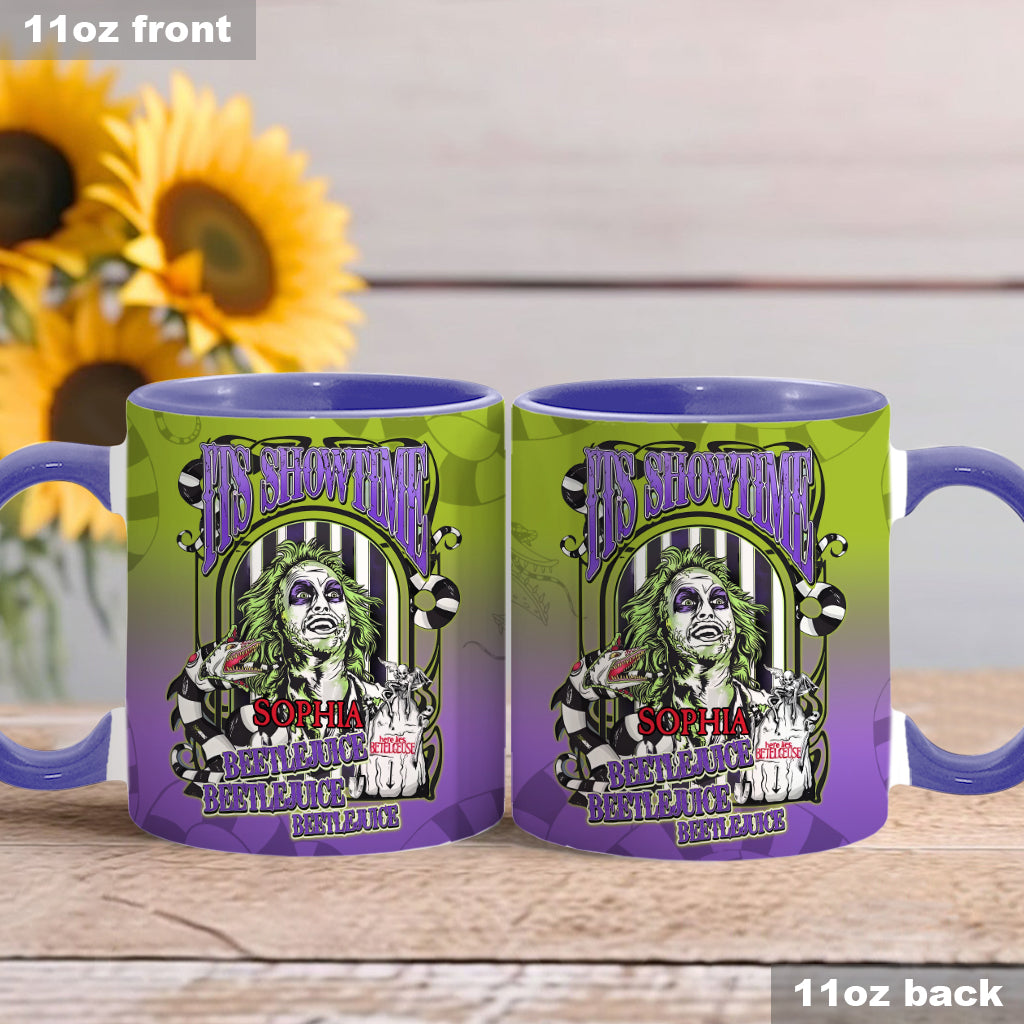 Personalized Beetlejuice Accent Mug Custom Name Halloween Gift Accent Mug GradoCreations