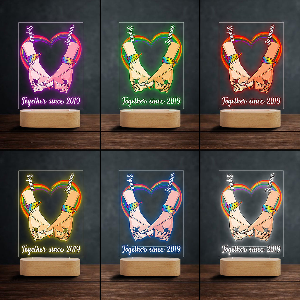 Personalized LGBT Support Shaped Plaque Light Base Gift Shaped Plaque Light Base GradoCreations