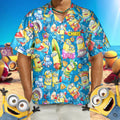 Personalized Hawaiian Shirt with Fun Yellow Monsters, Summer Gift for Family Hawaiian Shirt GradoCreations